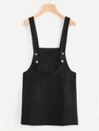 Romwe Snap-button Detail Overall Dress