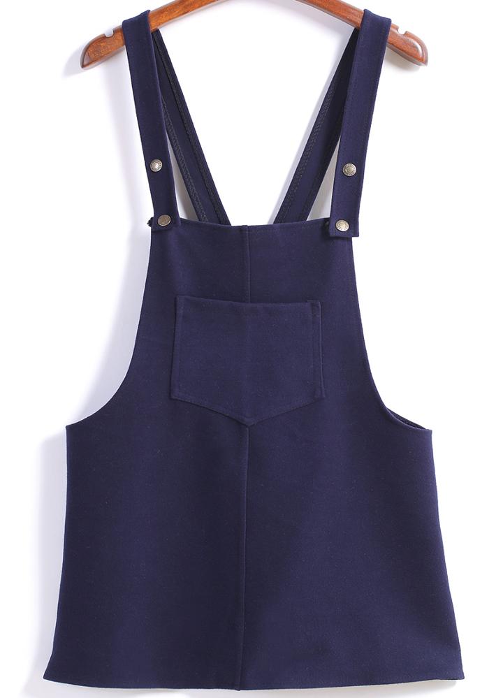 Romwe Strap With Pockets Skirt