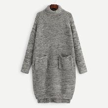 Romwe Plus Turtle Neck Pocket Front Jumper