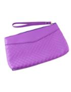 Romwe Purple Pu Leather Clutch Bag