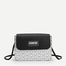 Romwe Star Pattern Flap Pu Crossbody Bag