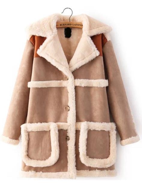 Romwe Khaki Punk Pocket Cotton Coat