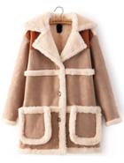 Romwe Khaki Punk Pocket Cotton Coat