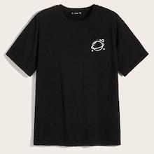 Romwe Guys Saturn Print T-shirt