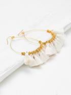 Romwe Tassel Drop Hoop Earrings