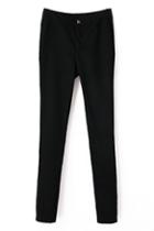 Romwe Romwe High-waisted Elastic Slim Black Pants