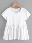 Romwe Frill Smocked Swing Tee