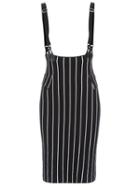 Romwe Strap Vertical Striped Knit Dress