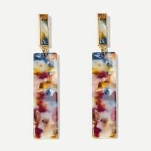 Romwe Floral Pattern Bar Drop Earrings