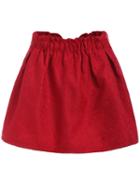 Romwe Elastic Waist Flare Red Skirt