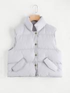 Romwe Single Breasted Padded Vest Coat