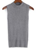 Romwe Knit Grey Tank Top