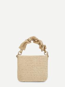 Romwe Straw Shoulder Bag With Handle