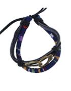 Romwe Adjustable Braided Pu Leather Bracelet