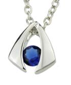 Romwe Blue Diamond Geometric Silver Pendants Necklace