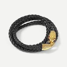 Romwe Men Snake Shaped Layered Bracelet