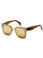 Romwe Leopard Frame Gold Lens Sunglasses