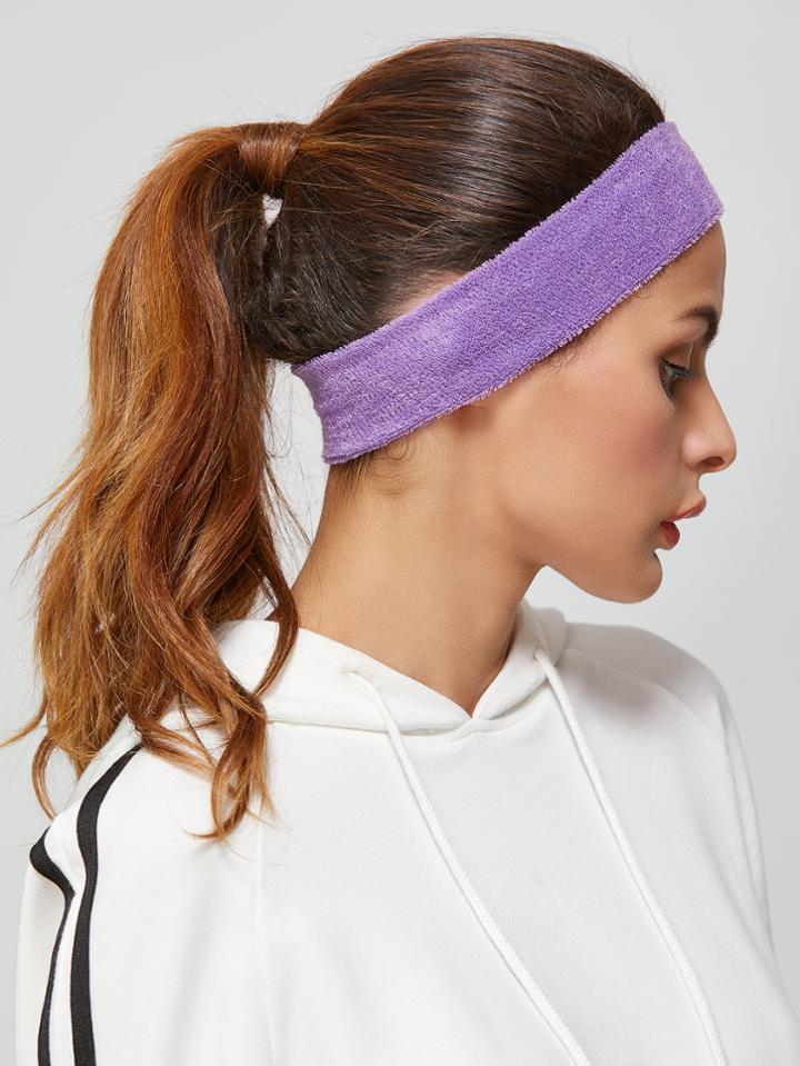 Romwe Purple Yoga Wide Elastic Headband