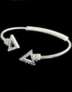 Romwe Silver With Diamond Triangle Bracelet