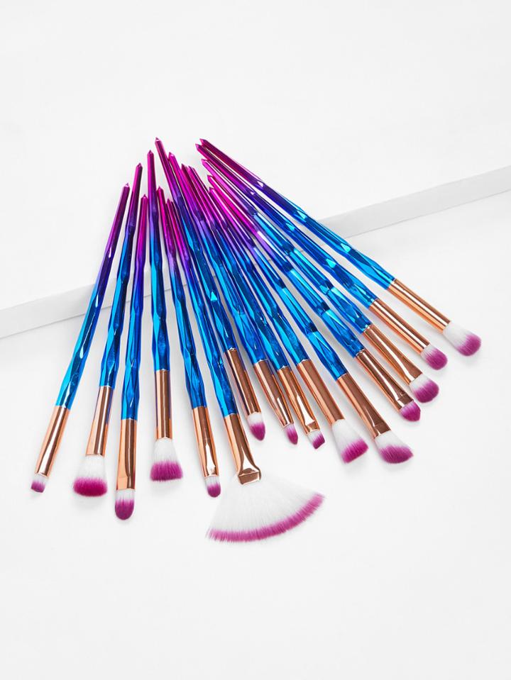 Romwe Ombre Handle Makeup Brush 15pcs