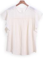 Romwe Fungus Sleeve Hollow Loose Top