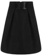 Romwe Pockets Zipper A-line Black Skirt