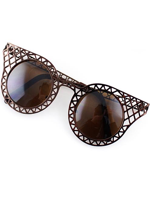 Romwe Brown Hollow Cool Sunglasses