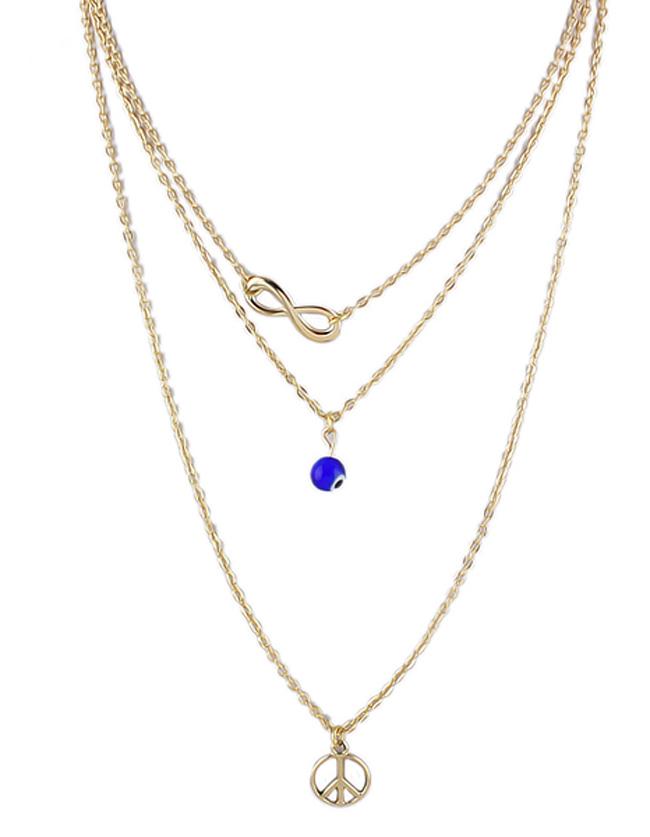 Romwe Three Layers Necklace Jewelry Chain