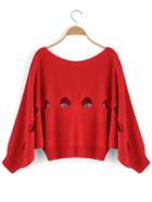 Romwe Hollow Crop Loose Knit Sweater