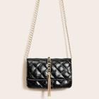 Romwe Metal Tassel Decor Quilted Chain Bag