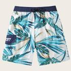 Romwe Guys Tropical Print Flap Pocket Bermuda Shorts