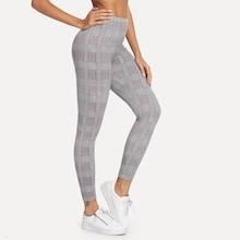 Romwe High Rise Plaid Leggings