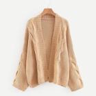 Romwe Cable Knit Solid Cardigan