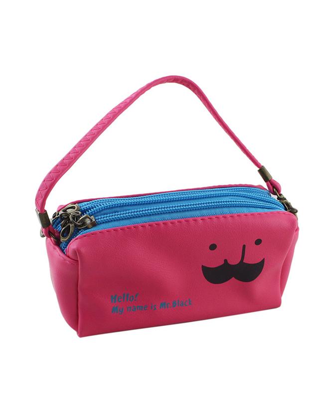 Romwe Hotpink Pu Leather Casual Clutch Bag