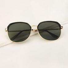 Romwe Guys Browline Flat Lens Sunglasses