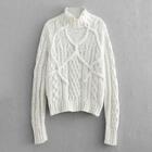 Romwe High Neck Twisted Knit Jumper