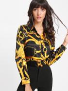 Romwe Rope Allover Print Shirt