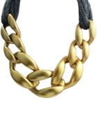 Romwe Black Simple Chain Necklace