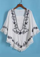 Romwe With Lace Embroidered Loose Top