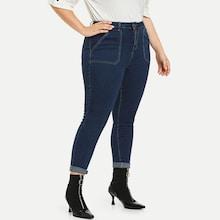 Romwe Plus Pocket Detail Jeans