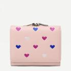Romwe Heart Embroidered Fold Over Purse