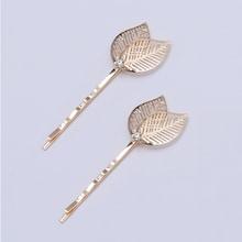Romwe Rhinestone & Leaf Decorated Rhinestone Hair Clip 2pcs