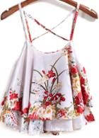 Romwe Spaghetti Strap Florals White Cami Top