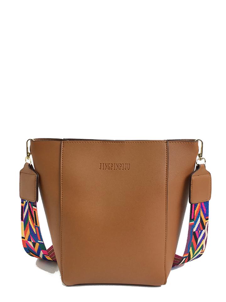 Romwe Pu Shoulder Bag With Guitar Strap