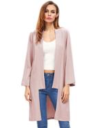 Romwe Open Front Long Sleeve Outerwear