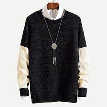 Romwe Men Contrast Sleeve Sweater
