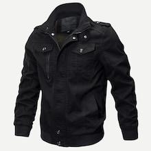 Romwe Men Solid Pocket Zip Up Jacket