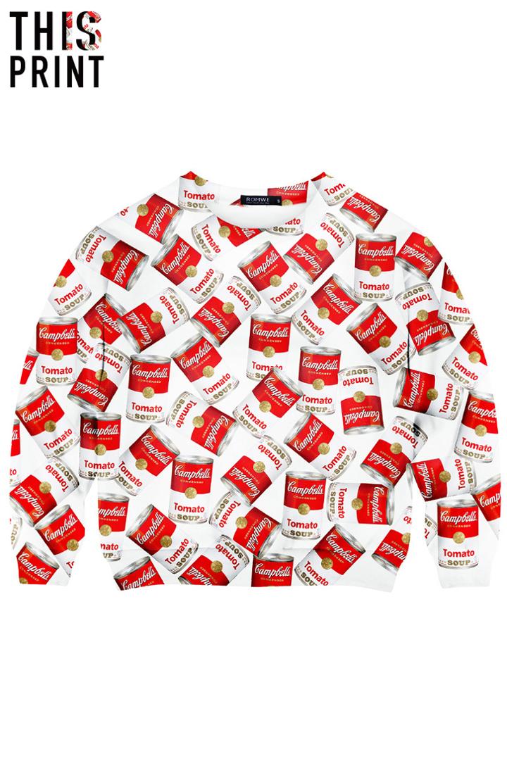 Romwe This Is Print Tomato Can Print Long-sleeved Sweatshirt