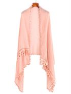 Romwe Pink Applique Hollow Out Scarf
