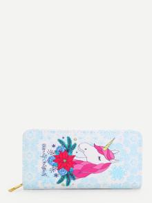 Romwe Horse Print Pu Purse